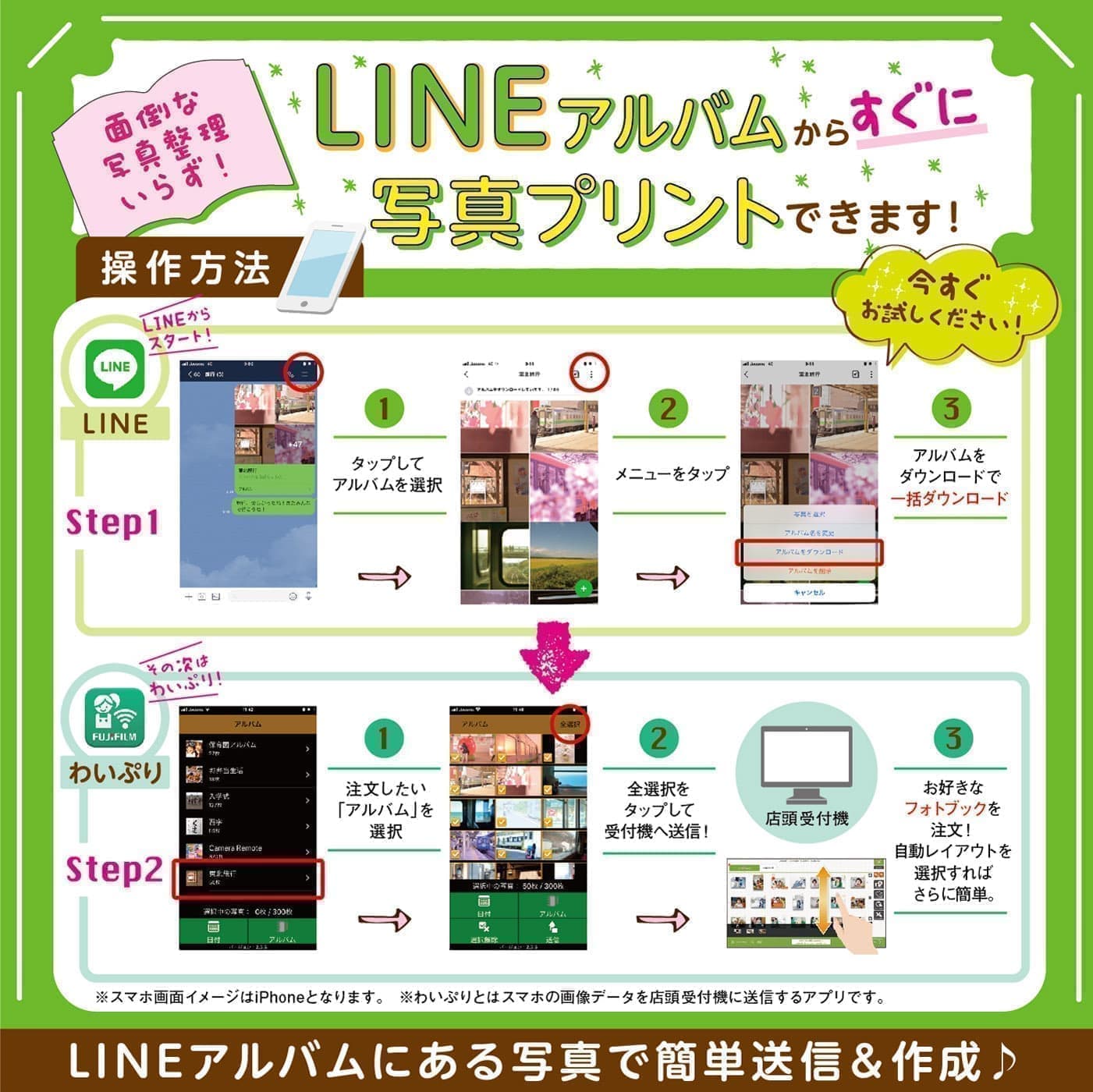 LINEアルバムから写真プリント